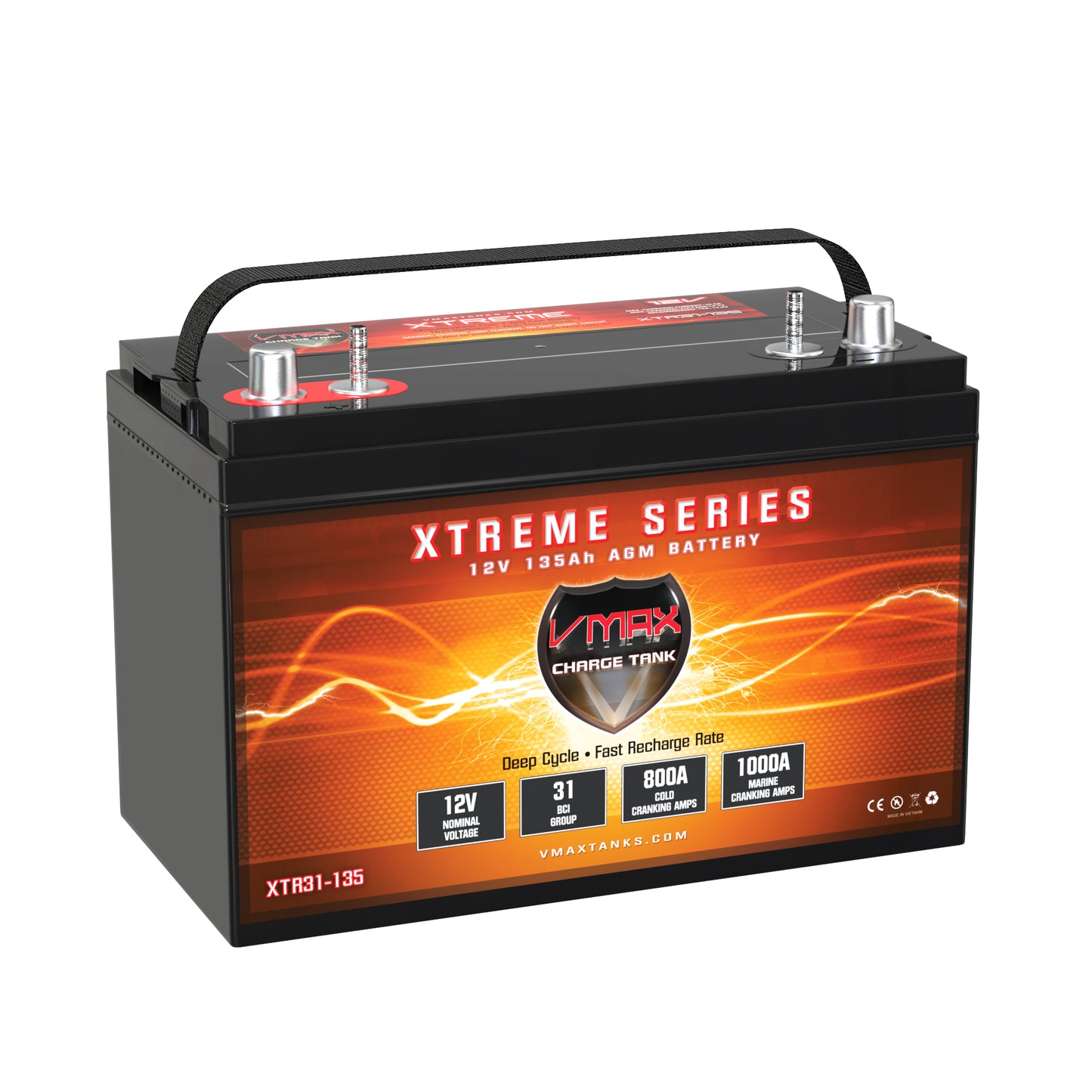 VMAXTANKS XTR31-135 12V 135Ah AGM Deep Cycle Battery