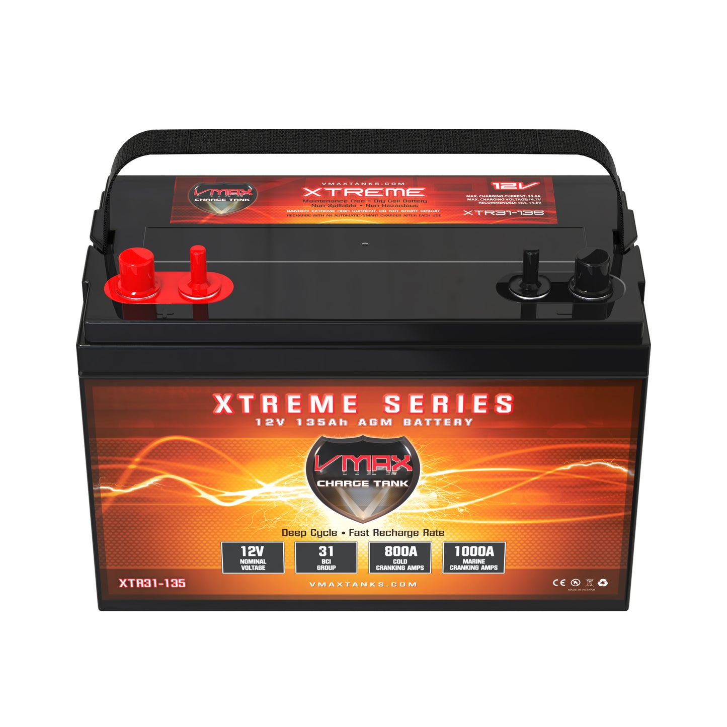 VMAXTANKS XTR31-135 12V 135Ah AGM Deep Cycle Battery
