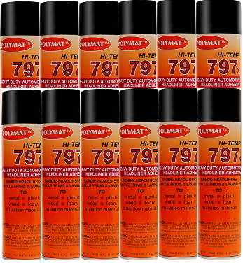QTY 12: Polymat 797x Hi-Temp Spray Glue Adhesive