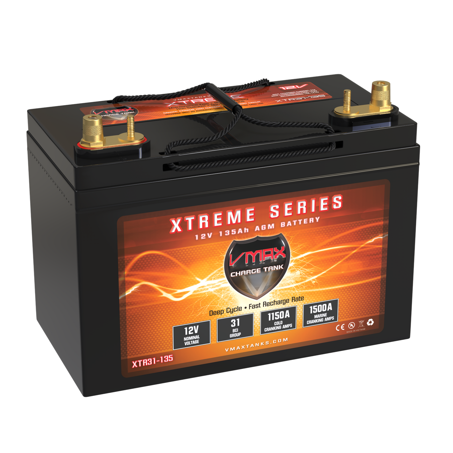 VMAXTANKS XTR31-135 12V 135Ah AGM Deep Cycle Battery