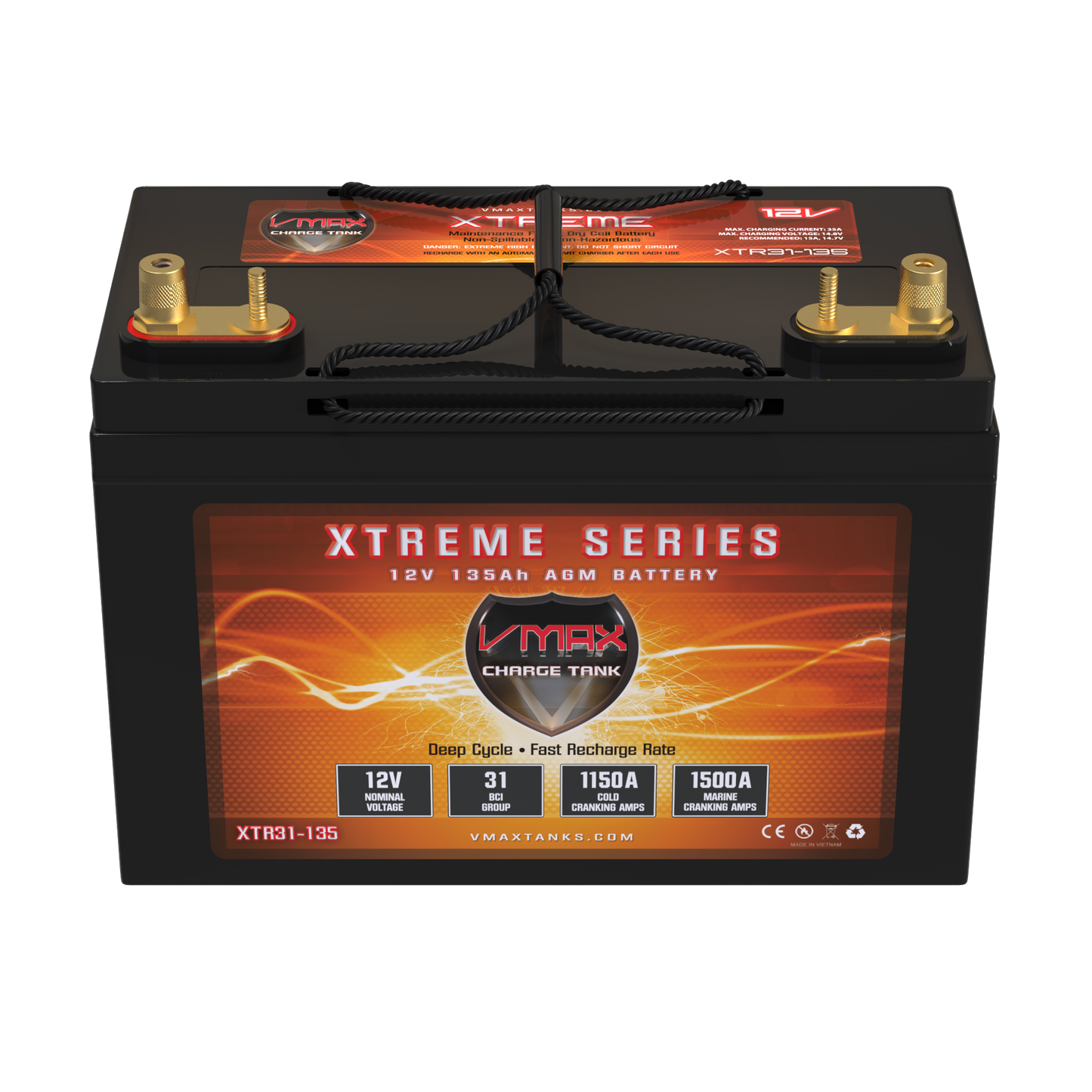 VMAXTANKS XTR31-135 12V 135Ah AGM Deep Cycle Battery