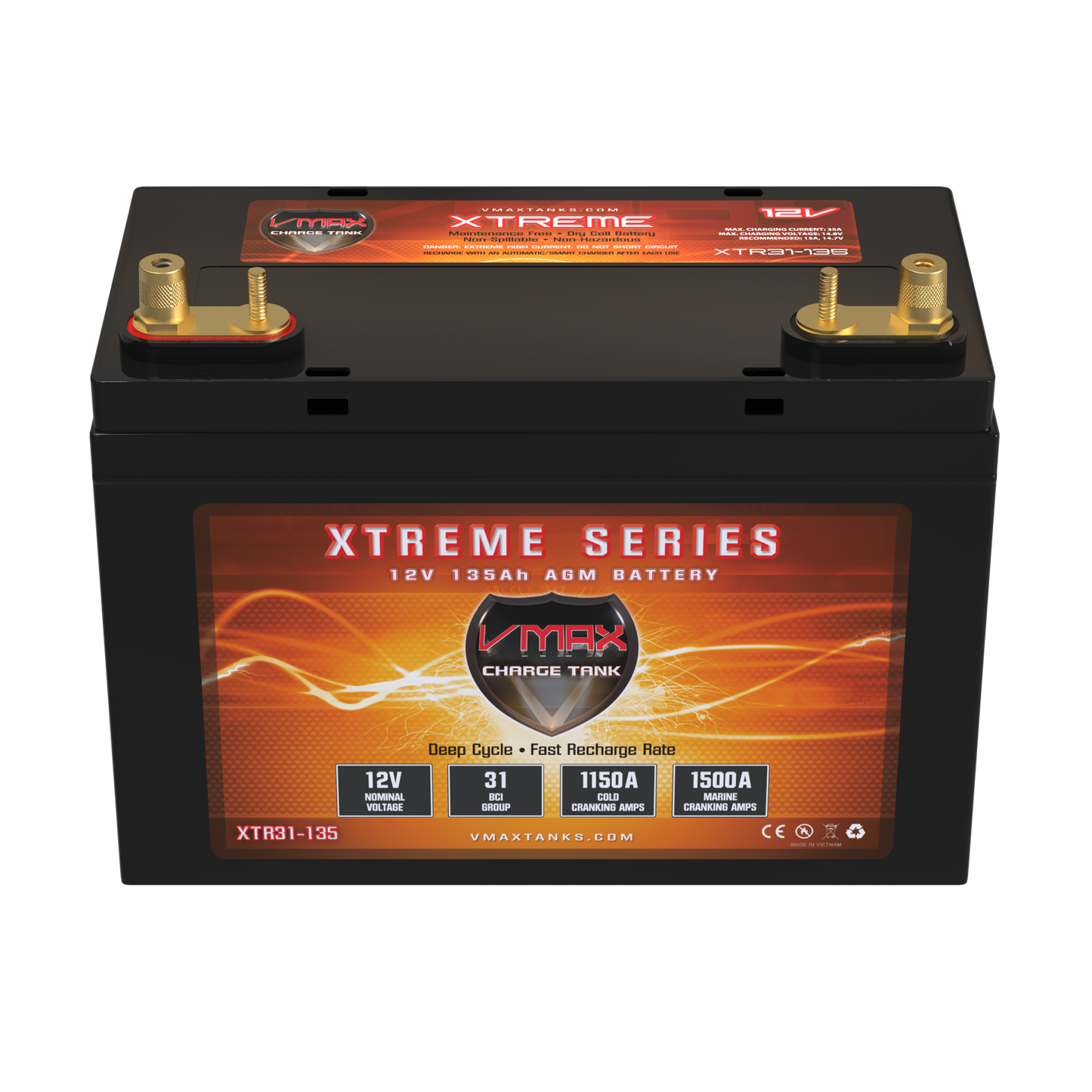 VMAXTANKS XTR31-135 12V 135Ah AGM Deep Cycle Battery