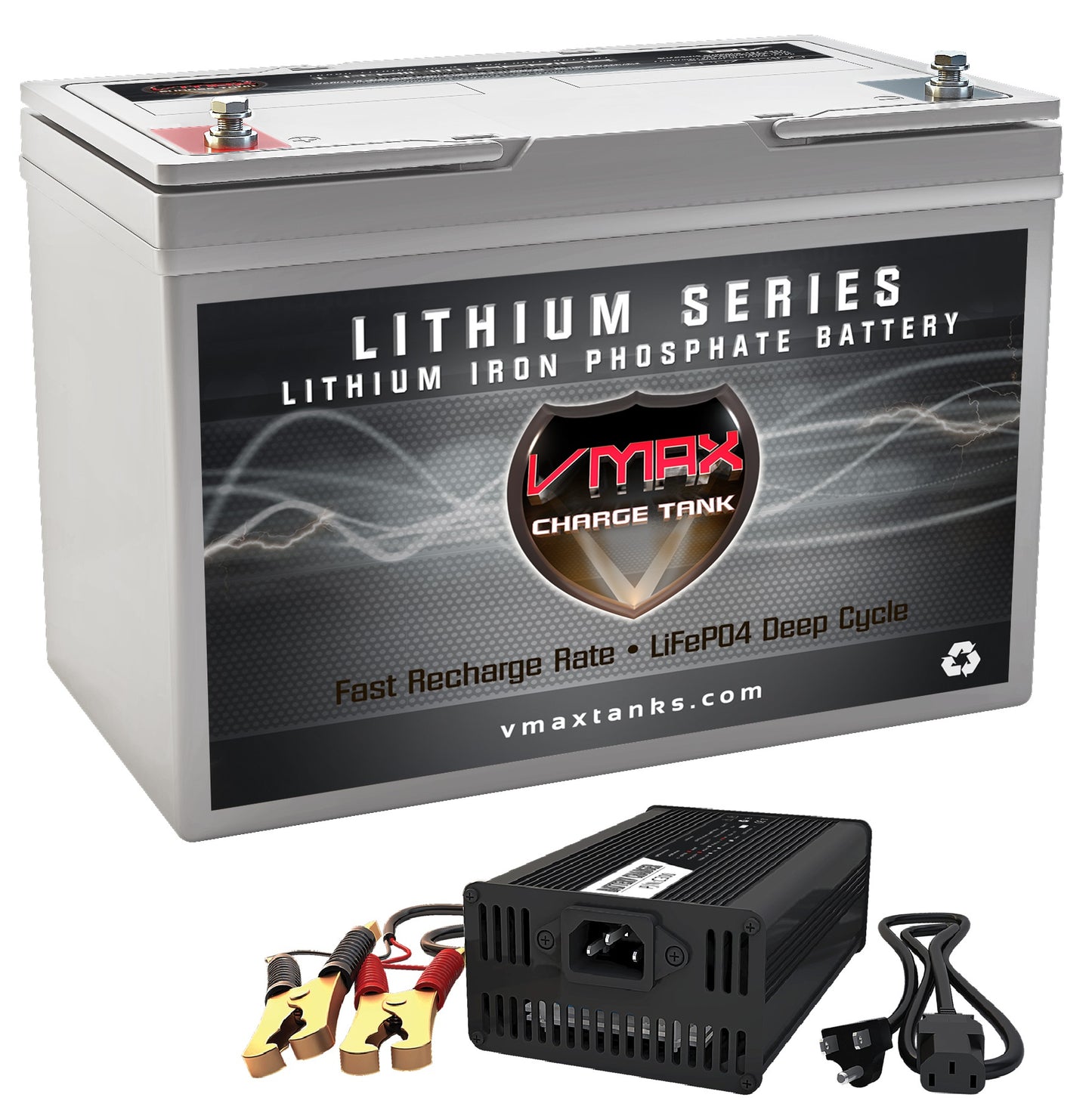 LFP27-12100 LiFePO4 Li-Iron 12V 100AH Deep Cycle Battery With 15amp Charger