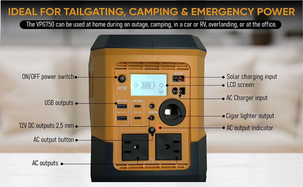 VMAXTANKS VPG750 500W Portable Power Station – Lithium-Ion