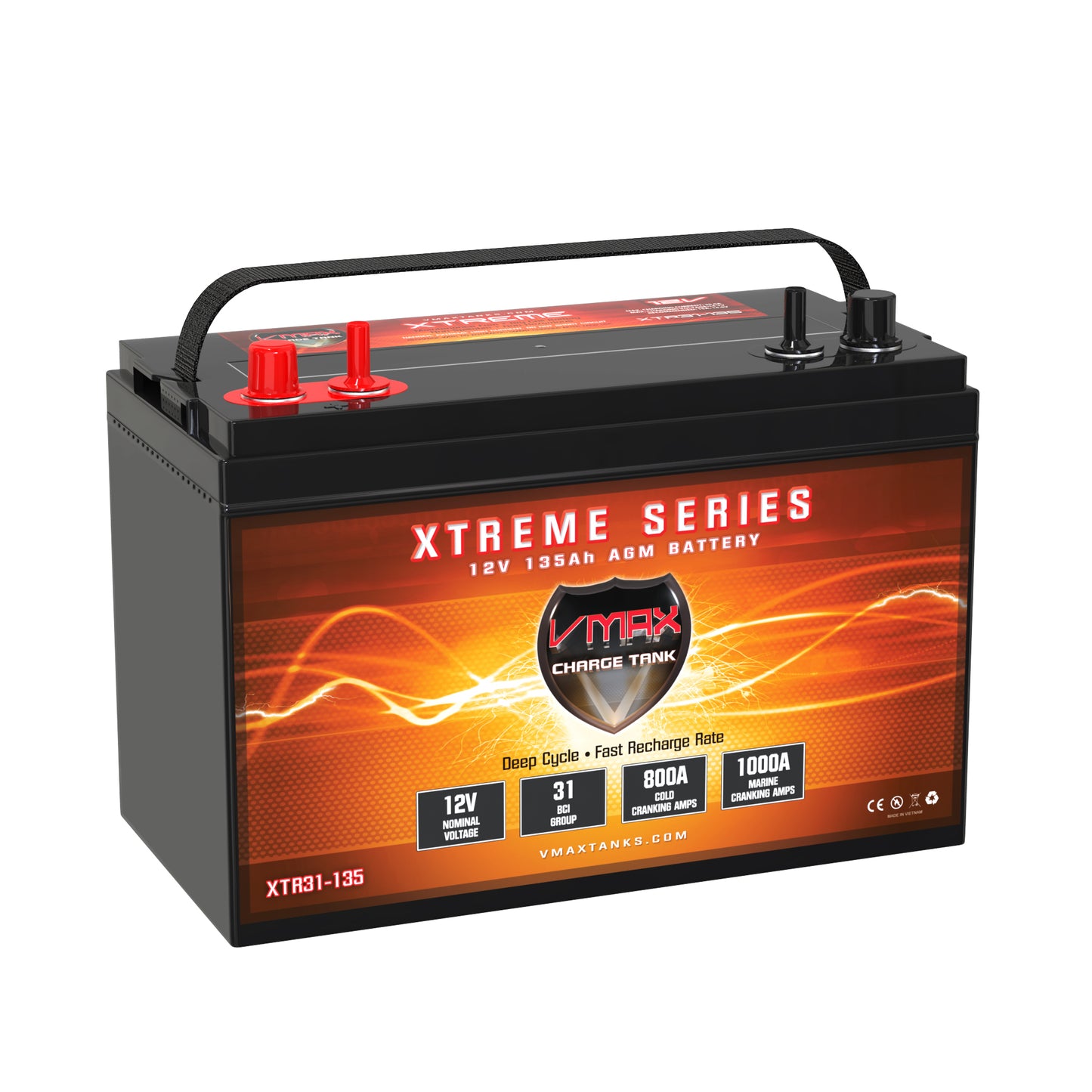 VMAX XTR31-135 12V 135AH DEEP CYCLE, EXTREME AGM BATTERY