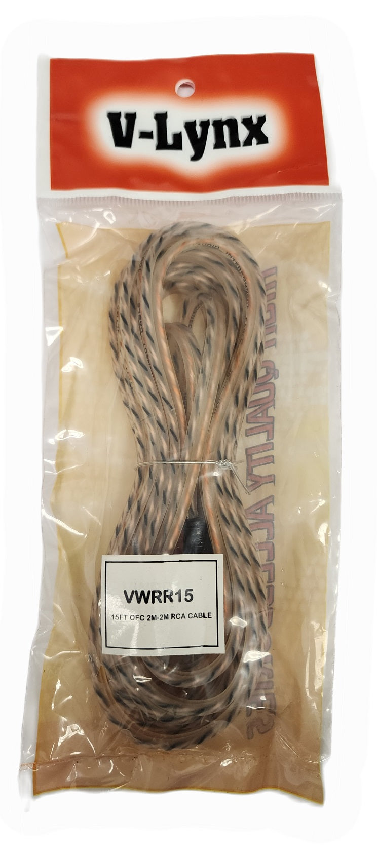 Vlynx 15ft Twisted RCA 100% Oxygen Free Copper