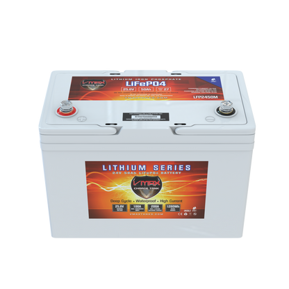 Vmaxtanks 24V 50AH Li-Iron Marine Waterproof Lithium Battery LFP2450M