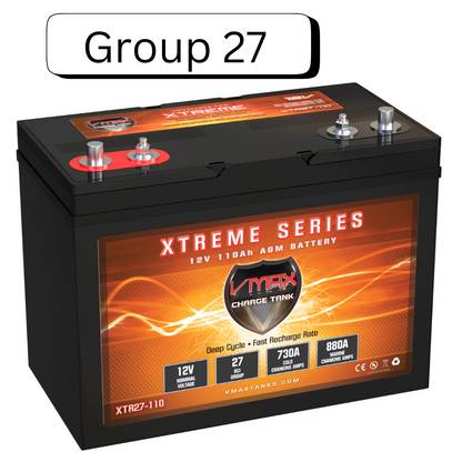 VMAXTANKS XTR27-110 12V 110Ah AGM Deep Cycle Battery