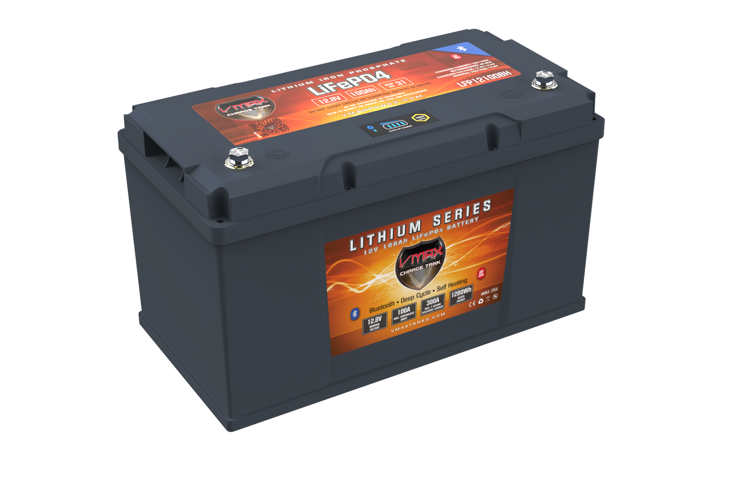 36V 100AH (3xLFP12100BH) LiFePO4 12V 100AH High Performance Battery Pack W/ Bluetooth