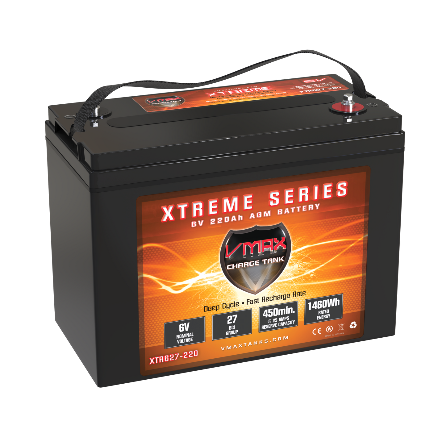 VMAXTANKS XTR627-220 6V 220Ah AGM Deep Cycle Battery