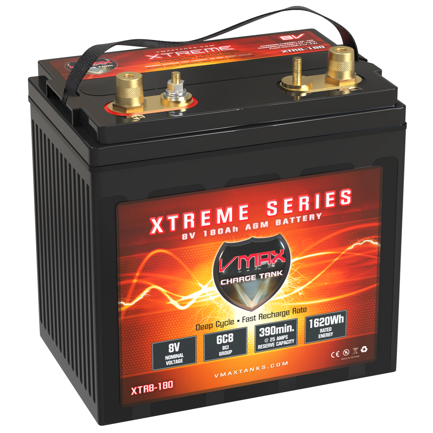 XTR8-180 8 Volt 180AH Deep Cycle, XTREME AGM GC8 Battery