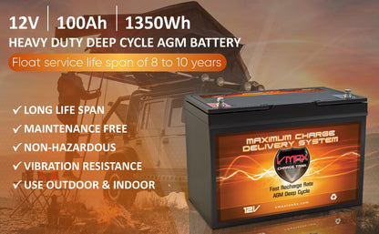 VMAX SLR100 12 Volt 100Ah AGM Deep Cycle Hi Performance Battery