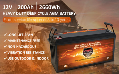 VMAX SLR200 12 Volt 200Ah AGM Deep Cycle Hi Performance Battery