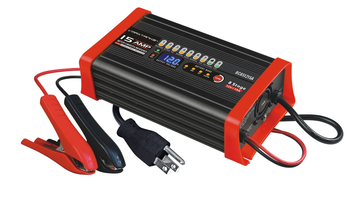 12 VOLT 15 AMP 8-Stage Smart Charger/Maintainer