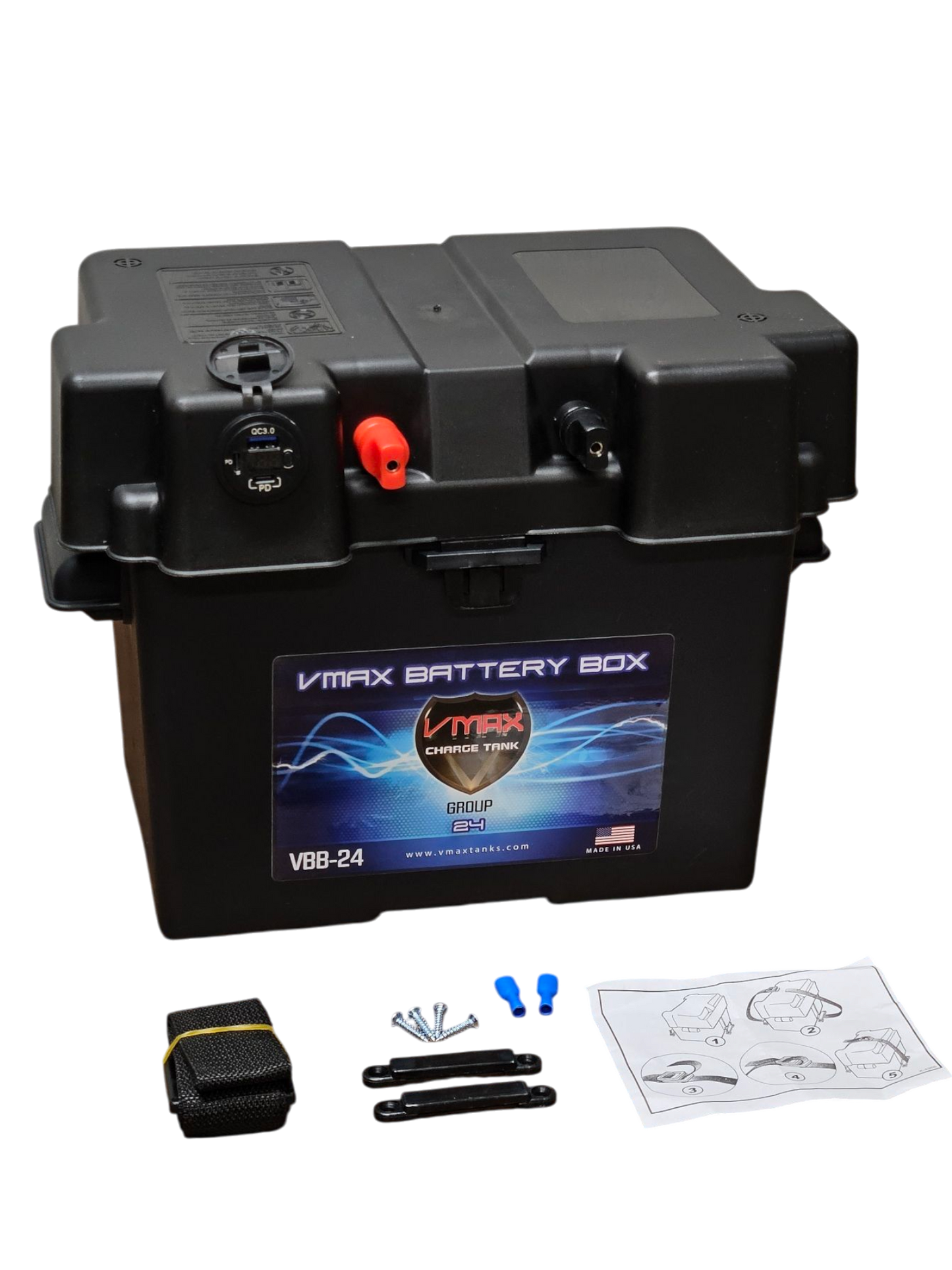 Group 24 Power Center Battery Box with Quick Posts