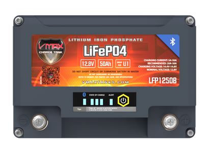 LFP1250B LiFePO4 Li-Iron 12V 50AH Battery W/50A BMS/LED/BT