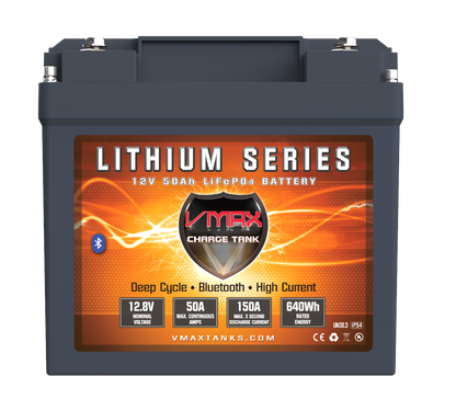 LFP1250B LiFePO4 Li-Iron 12V 50AH Battery W/50A BMS/LED/BT