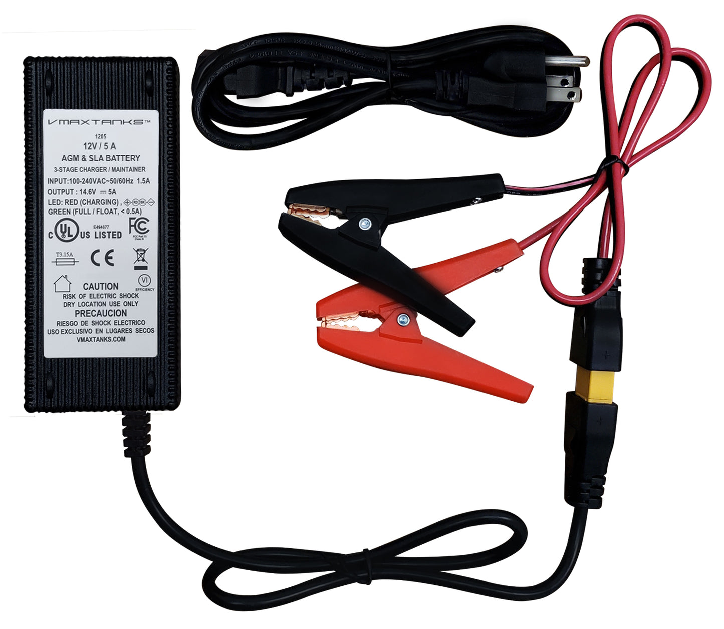 VBC1205 5A 12V 3-Stage Smart AGM/SLA Battery Charger / Maintainer